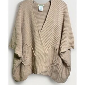 Cocogío Short Sleeve Cardigan Open Front Sweater Wool Alpaca Blend Made In Italy